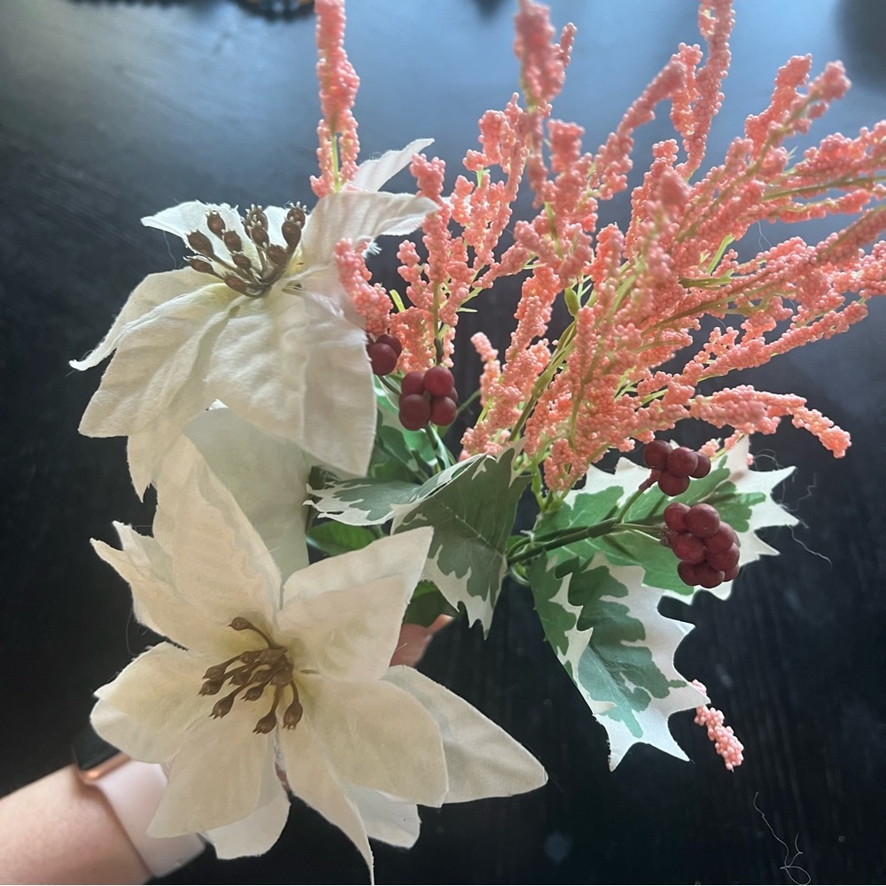 Artificial Floral Arrangement with White and Pink Flowers